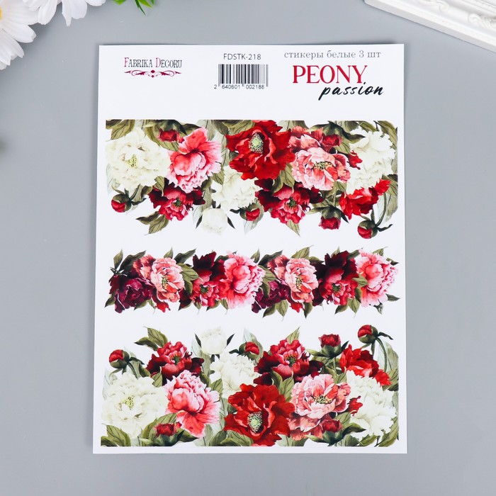 фото Набор стикеров "peony passion" 3 шт fabrika decoru