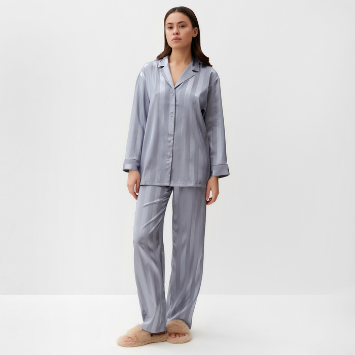 

Пижама женская (рубашка, брюки) KAFTAN "Полоска", серо-голубой, р.48-50