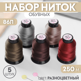 Набор обувных ниток №2, 86Л 250 м, цвет разноцветный