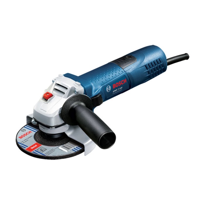 Угловая шлифмашина Bosch GWS 7-115, 220 В, 720 Вт, 11000 об/мин, d=115 мм, М14