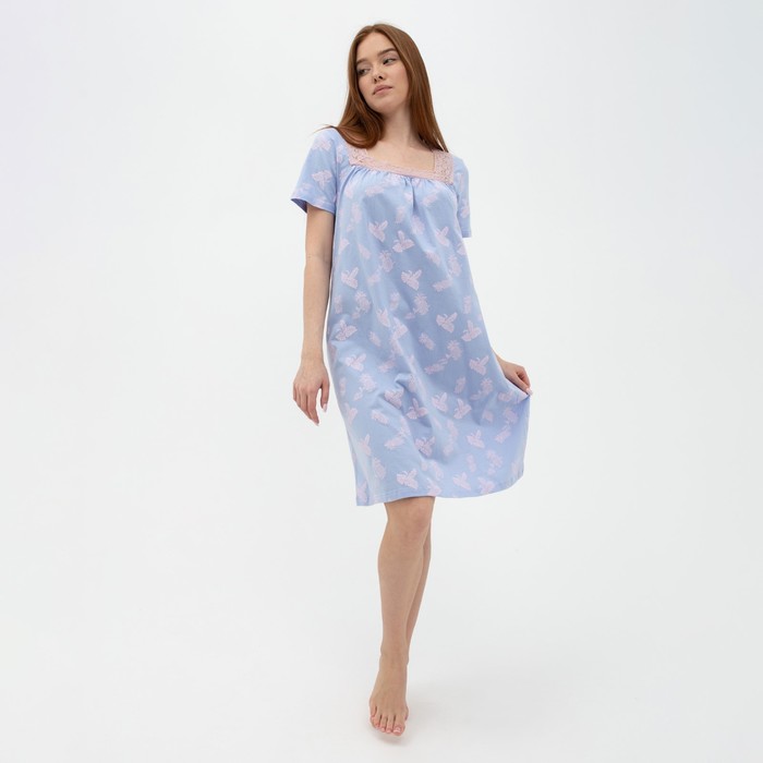 Ночная сорочка женская, цвет голубой, размер 48