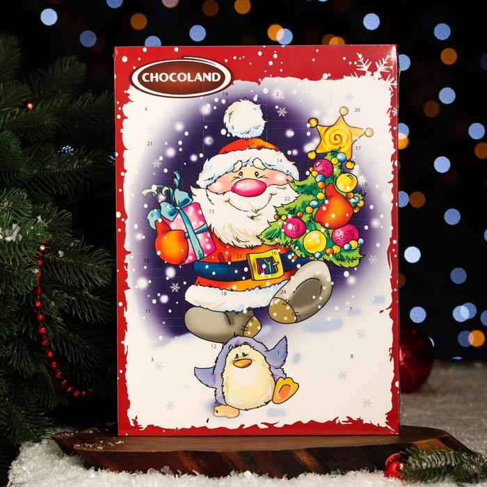 Адвент календарь с мини плитками из молочного шоколада Chocoland, ассорти, 50 г