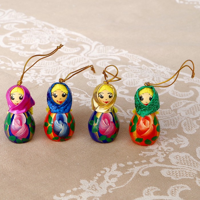 Подвеска «Кукла в платке», 5,5х3 см, микс