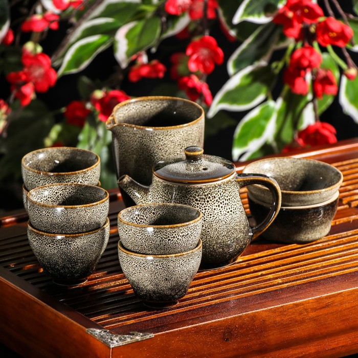 Набор для чайной церемонии «Гунфу», 9 предметов: чайник 150 мл, 6 чашек 50 мл, чихай, сито