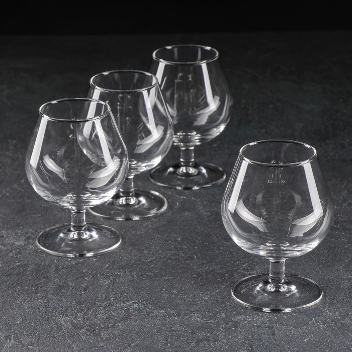 Набор стеклянных бокалов для коньяка «Время дегустаций. Коньяк», 250 мл, 4 шт набор стеклянных бокалов для коньяка домино 410 мл 4 шт