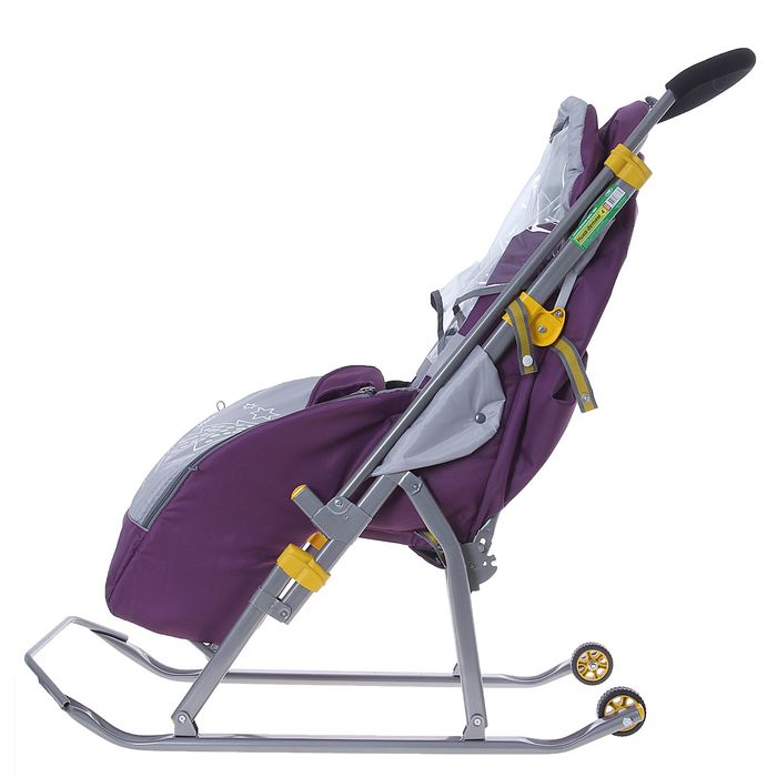 Санки-коляска "Ника Детям 4", с колёсами, цвет баклажан