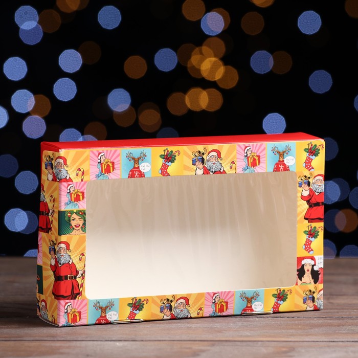 Коробка складная Поп-арт Санта, 20 х 12 х 4 см коробка складная новогодний поп арт 20 х 20 х 4 см