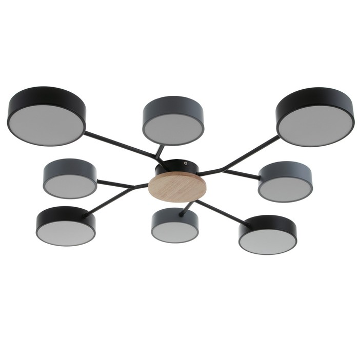 

Люстра 1319/8BKGR LED 192Вт 3000-6000К черный, серый 87х87х5 см