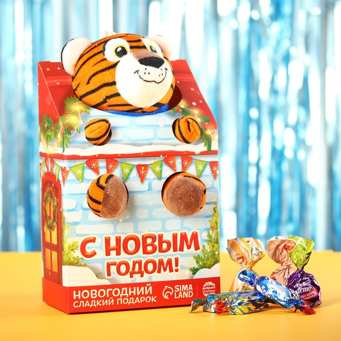 фото Подарочный набор «с новым годом»: мягкая игрушка, конфеты 500 г. фабрика счастья