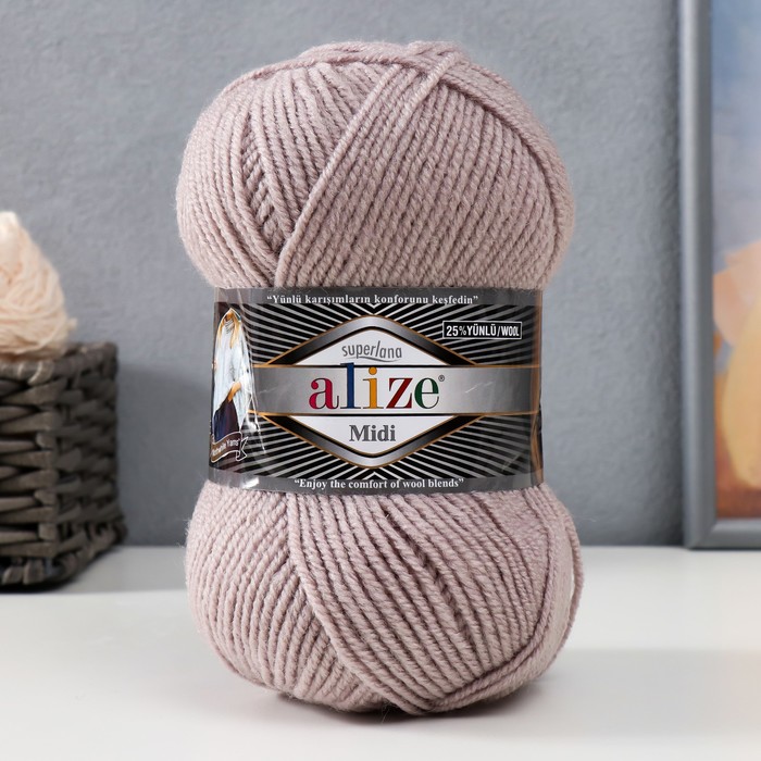 

Пряжа "Superlana midi" 25% шерсть, 75% акрил 170м/100гр (652)