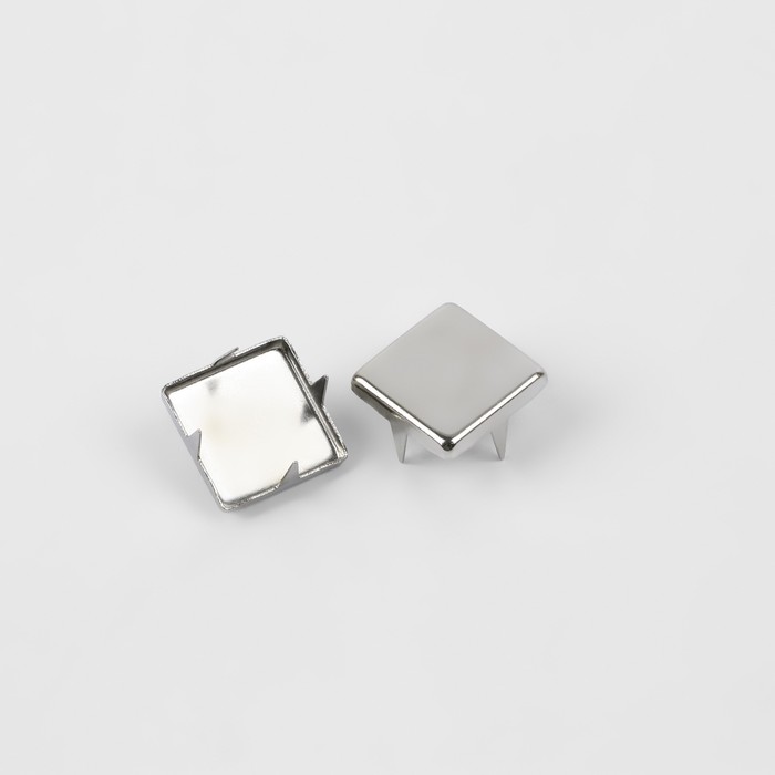 фото Хольнитен «квадрат», 10 × 10 мм, 4 крепления, 50 шт, цвет серебряный арт узор