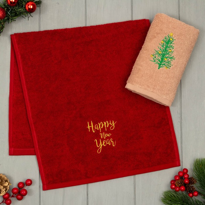 

Набор полотенец Этель Happy new year 30х60 см-2шт, 100% хлопок 340 г/м2