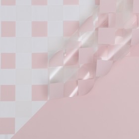 Плёнка для декора и флористики, розовая, универсальная, без рисунка, лист 1шт., 58 x 58 см Ош