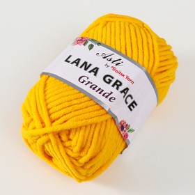

Пряжа "Lana Grace Grande" 25% шерсть мериноса, 75% акрил 65м/100гр (0123, холодный жетлый)