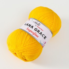 

Пряжа "Lana Grace Superfine" 25% шерсть мериноса,75% акрил 610м/100гр (0123,холодный желтый)