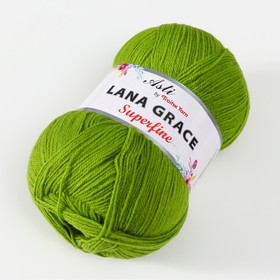 

Пряжа "Lana Grace Superfine" 25% шерсть мериноса, 75% акрил 610м/100гр (1550, аспарагус)