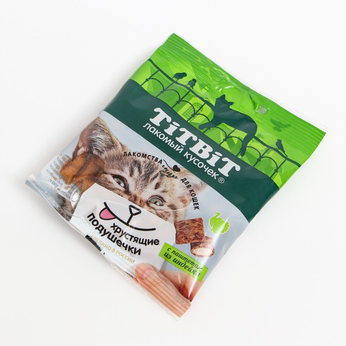 

Хрустящие подушечки TitBit для кошек, с паштетом из индейки, 30 г