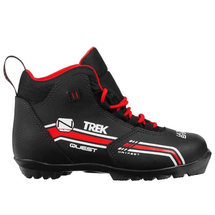 фото Ботинки лыжные trek quest 2 nnn ик, цвет чёрный, лого красный, размер 36