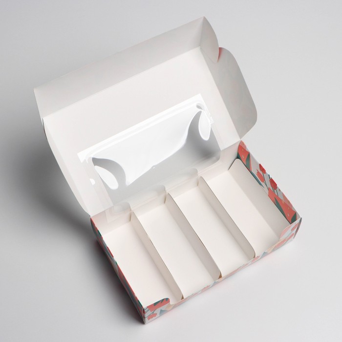 Коробка для эклеров с вкладышами "Ты прекрасна", 25,2х15х7 см