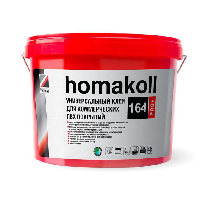 

Клей Homakoll 164 Prof, для коммерческих ПВХ покрытий, 300-350гр/м2, 10 кг