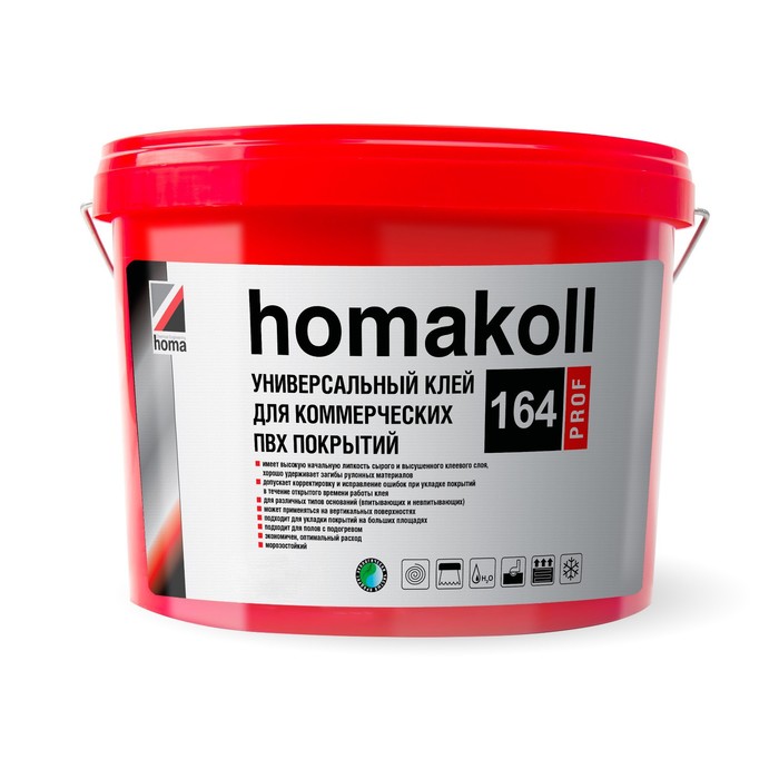 Клей Homakoll 164 Prof, для коммерческих ПВХ покрытий, 300-350гр/м2, 20 кг