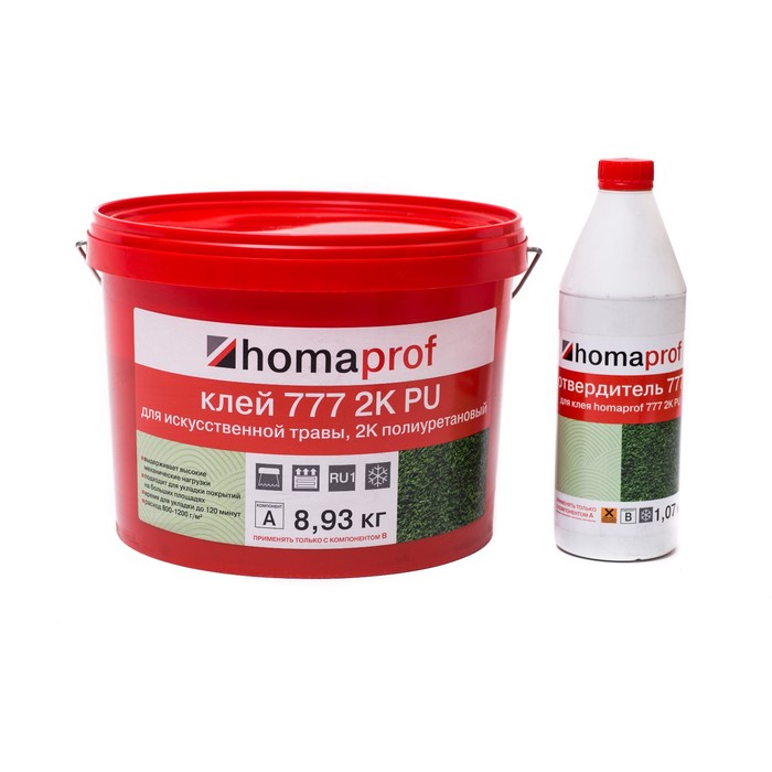 Клей Homakoll 777 PU 2К для искусственной травы, 800-1200г/м2, 10 кг (8,93+1,07 кг), зеленый   75722