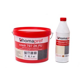 Клей Homakoll 797 PU 2К-полиуретановый для напольных покрытий, 450-1200 гр/м2, 7кг/6,09+0,91 кг 75 от Сима-ленд