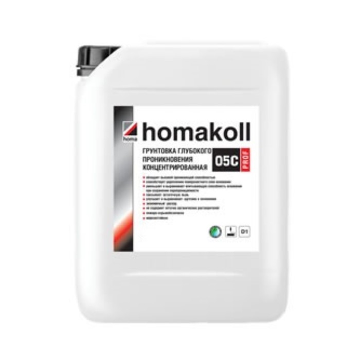 

Грунтовка Homakoll 05 C Prof глубокого проникновения, концентрированная, расход 1л на 10-12 м2, 10л