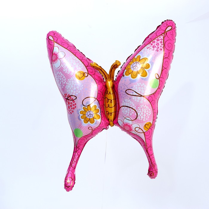 Шар фольгированный 32 «Розовая бабочка», фигура шар фольгированный 32 пальма фигура