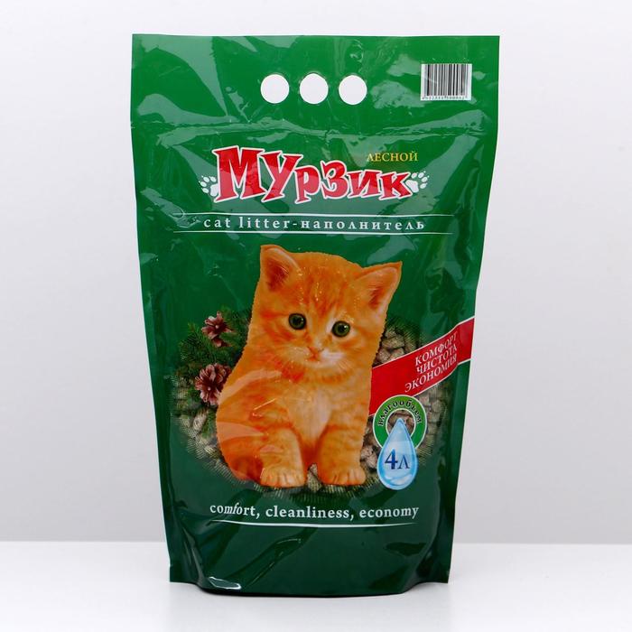 Наполнитель древесный Мурзик-Лесной 4 л 132₽