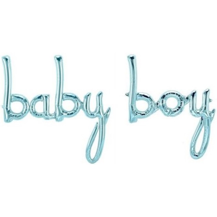 Шар фольгированный 16'' Baby Boy, мини-надпись, цвет голубой шар фольгированный 44 надпись любовь цвет белый