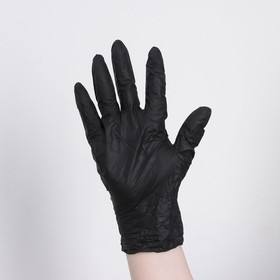 Перчатки нитриловые универсальные, размер XL, 100 шт/уп, цена за 1 шт, цвет чёрный Ош