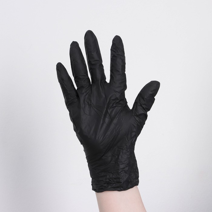 Перчатки нитриловые универсальные, размер XL, 100 шт/уп, цена за 1 шт, цвет чёрный