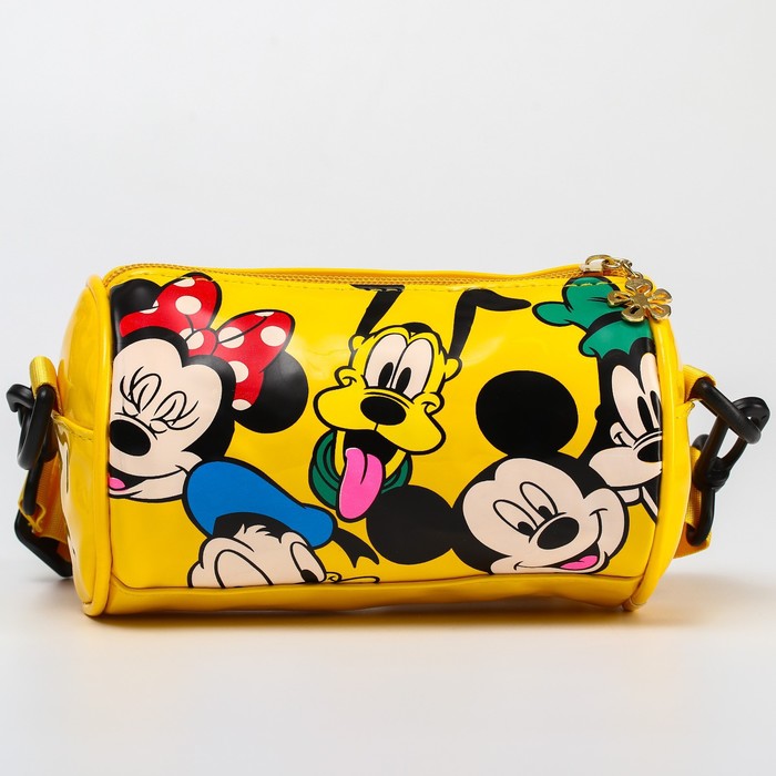

Сумка детская на молнии, регулируемый ремень, жёлтая, Микки Маус