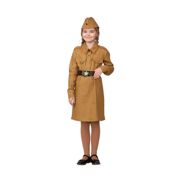Карнавальный костюм «Солдатка», платье, головной убор, р. 26, рост 104 см