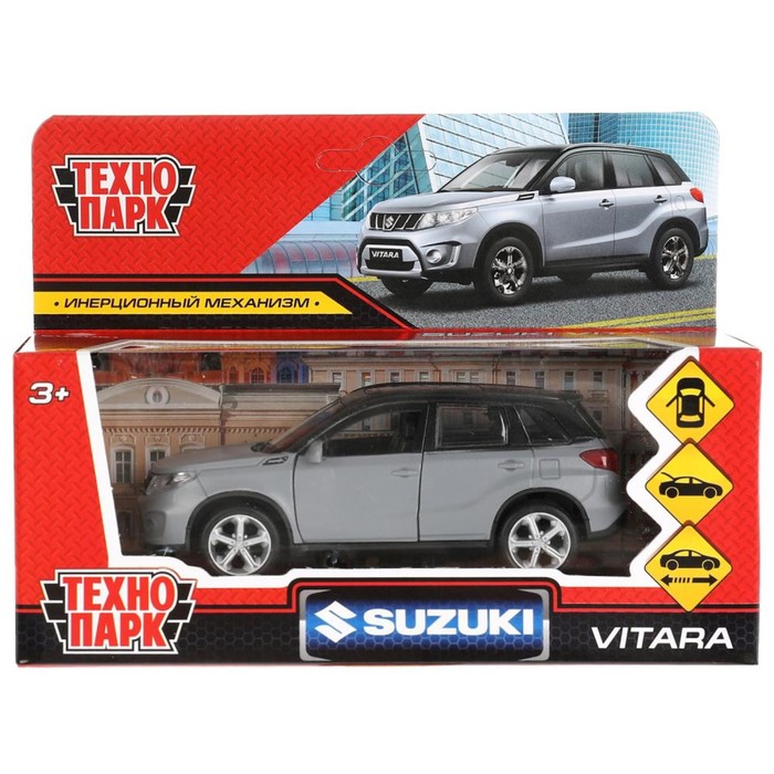 Машина металлическая Suzuki Vitara S 2015, 12 см, дверь, багажник, инерция, цвет серый матовый