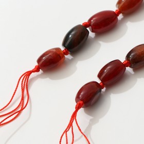 

Бусины на нити бочонок через узел "Агат разноцветный" пористый камень , 40см