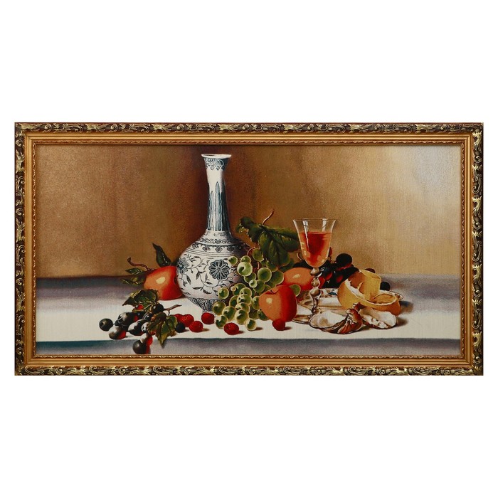 E090-50х100 Картина из гобелена "Бокал вина" (57х107)