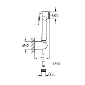 

Гигиенический душ GROHE Tempesta-F, душевой шланг Silverflex 1500 мм