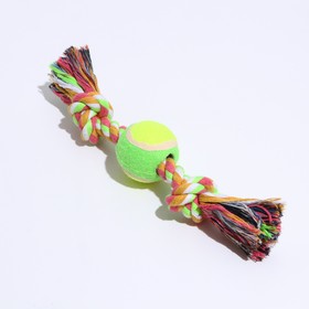 

Игрушка канатная "2 узла" с тенисным мячом, 18 см, микс цветов