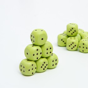 Кубик игральный 1.5х1.5х1.5 см, цветной, светло-зеленые, 100 шт Ош