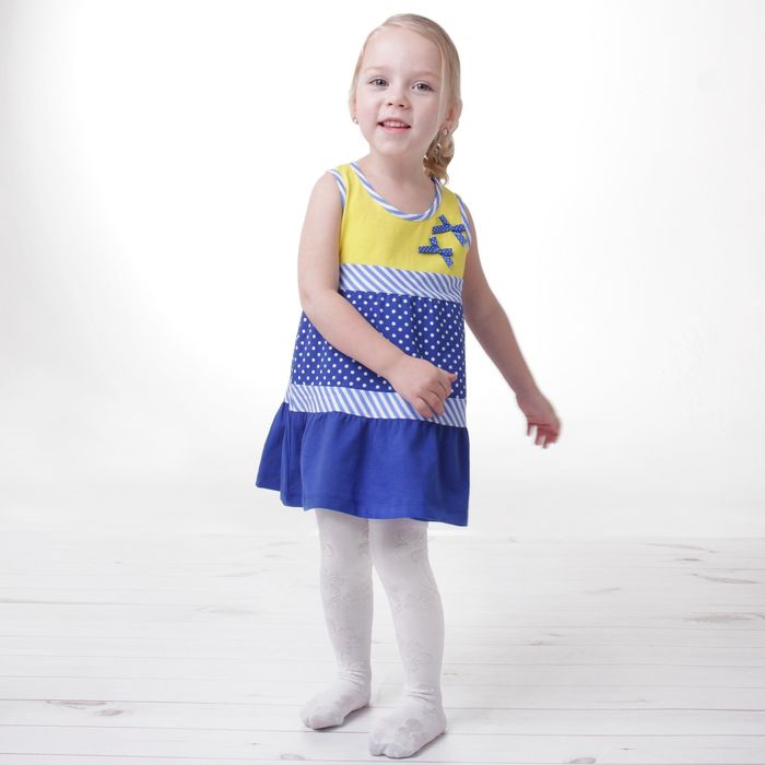 Детские колготки с узором "Цветы", 4-5 л, 104-110 см, 84% полиамид, 16% эластан