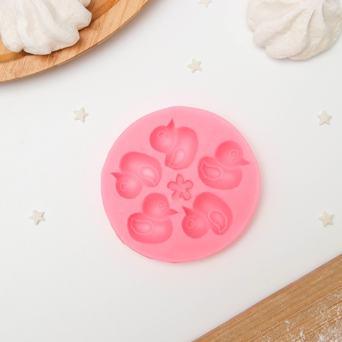 

Силиконовый молд «Утята», 7,7×7,7×0,8 см, цвет МИКС