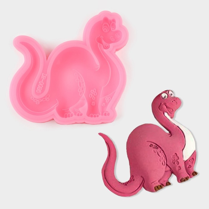 Силиконовый молд «Динозавр», 8×8×12 см, цвет розовый молд овощной микс d 8 см цвет розовый