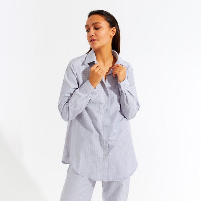 Рубашка женская MINAKU: Home collection цвет серый, р-р 46