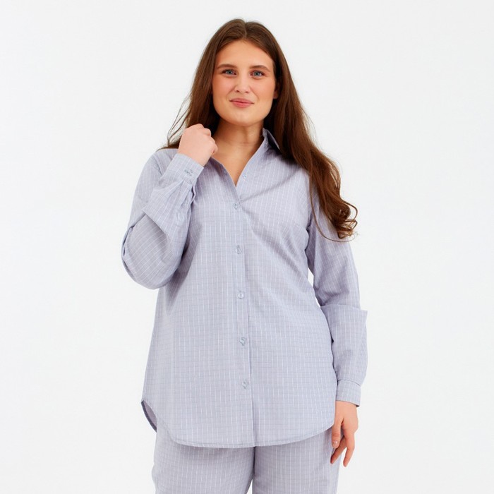 Рубашка женская MINAKU: Home collection цвет серый, р-р 52