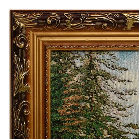 

F276-50х80 Картина из гобелена "Деревенька у горной речки" (57х87)
