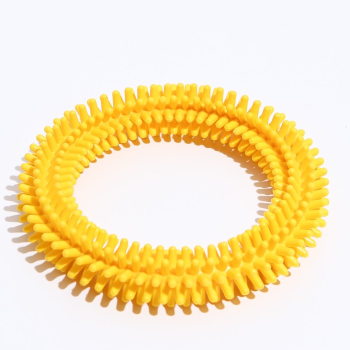 фото Игрушка "кольцо с шипами №6", 15,5 см, жёлтая зооник