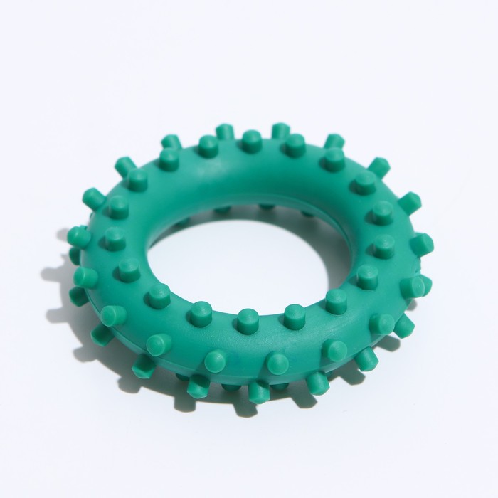 Игрушка Кольцо с шипами №1, 5,6 см, зелёная