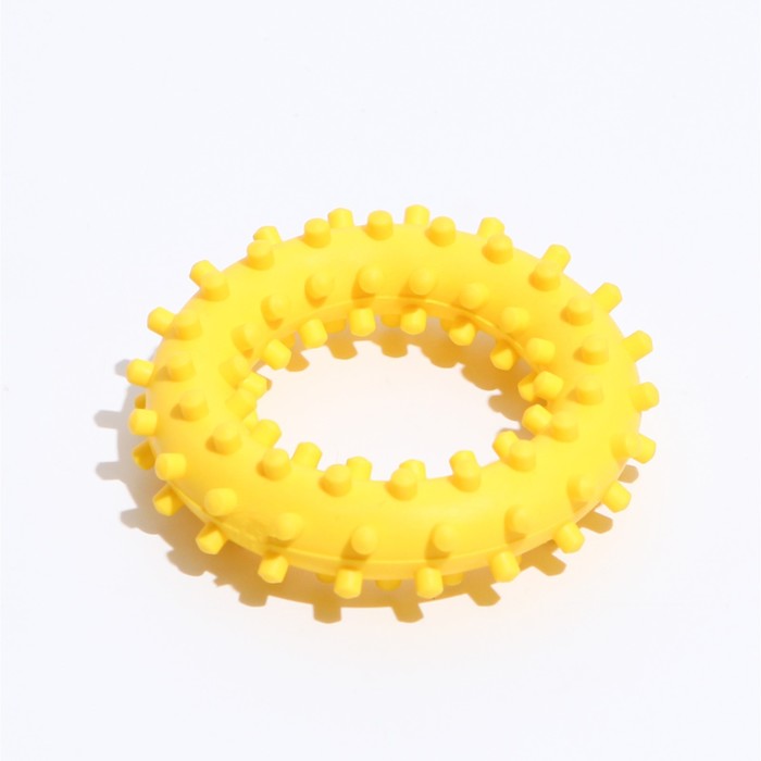 фото Игрушка "кольцо с шипами №2", 6,8 см, жёлтая зооник